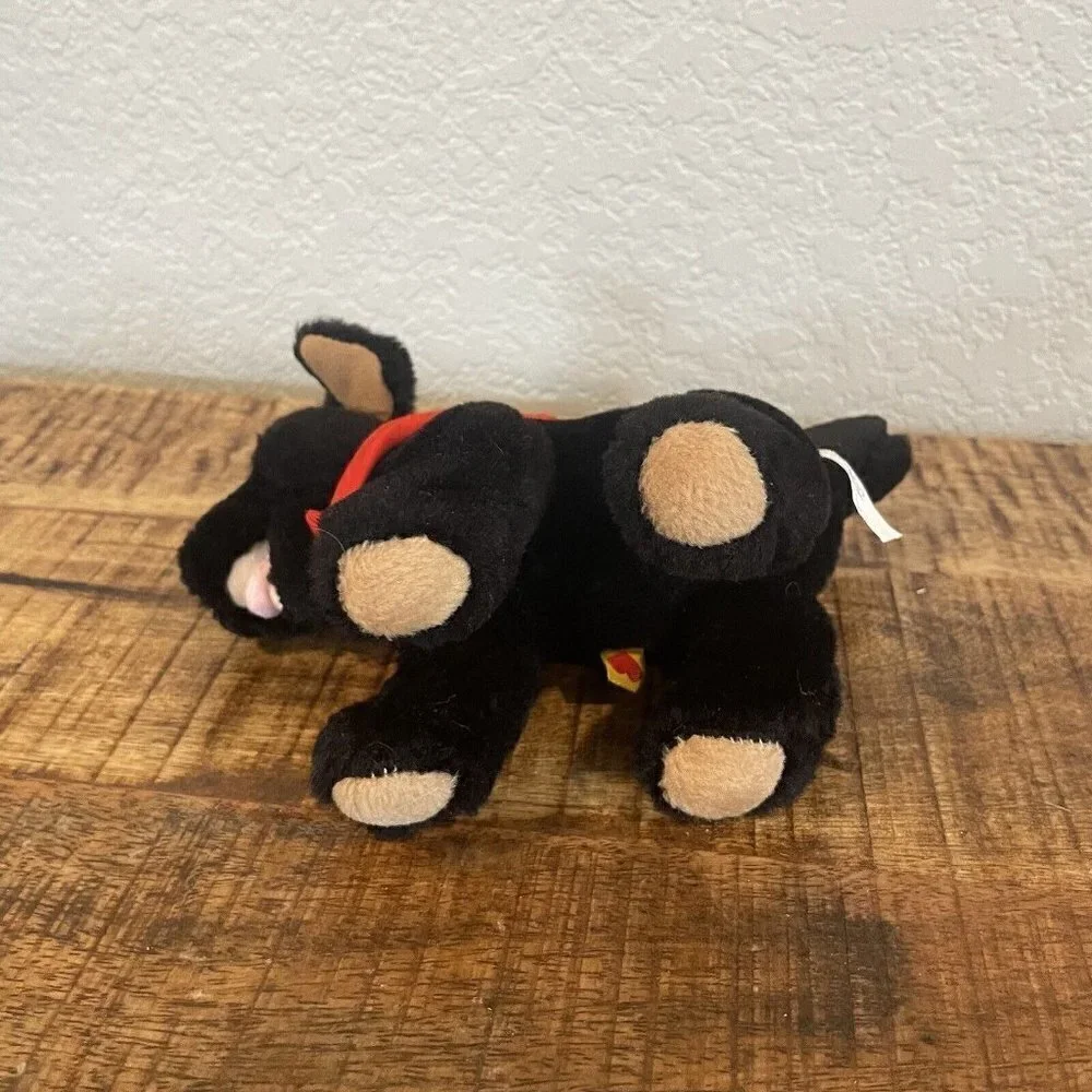 Build a Bear Mini Black Lab Puppy With Red Magnetic Handkerchief